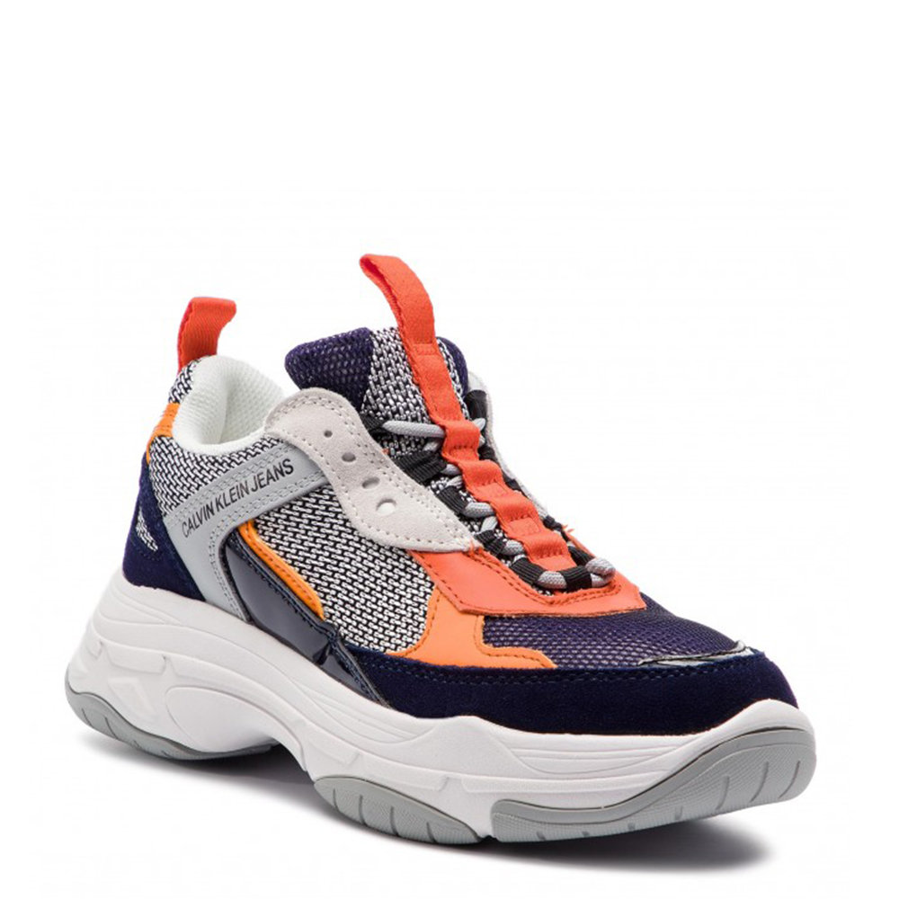Calvin klein maya trainers navy deals light grey orange
