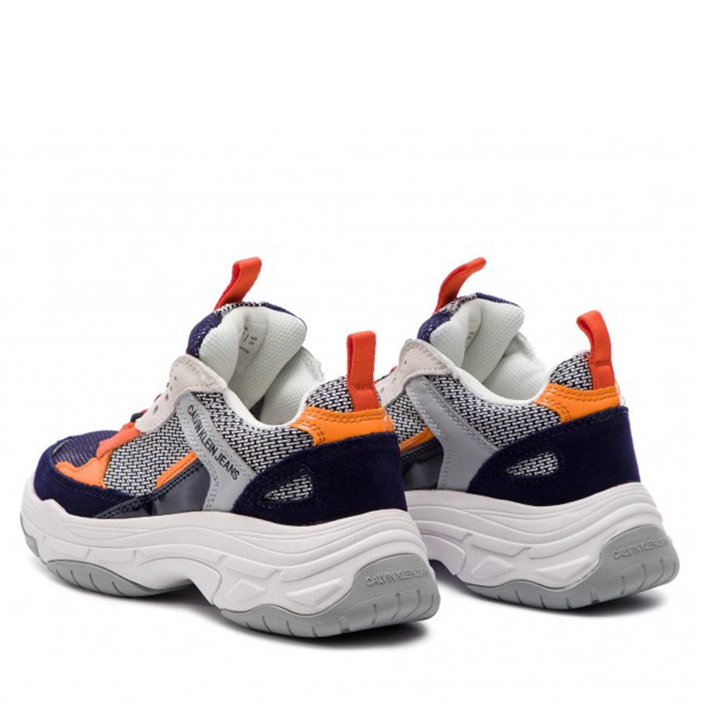 Calvin klein maya trainers navy light grey hotsell orange